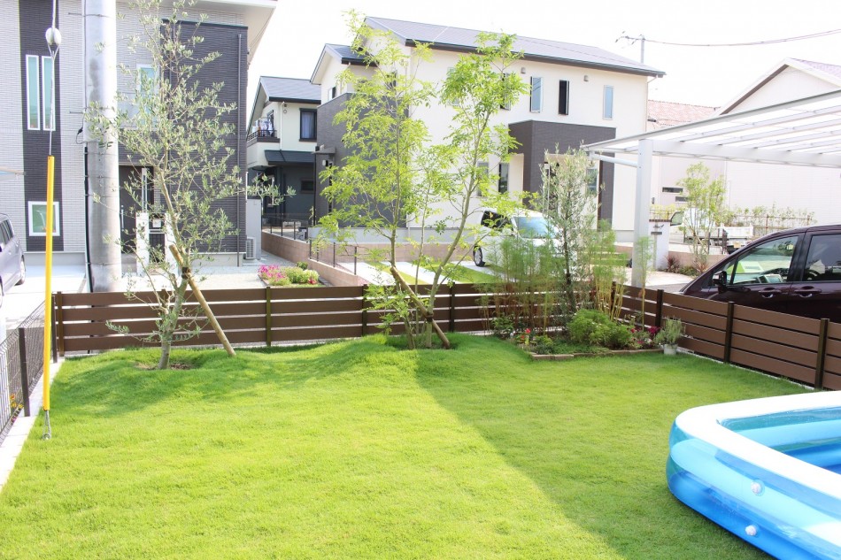 加西市 ｈａ様邸 天然芝と植栽の緑のあるお庭 兵庫県加西市 エクステリア 庭 外構 旭造園 Asahi Garden